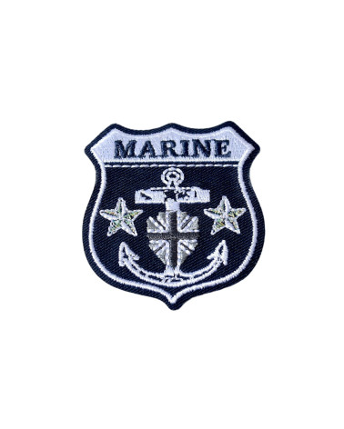 Navy blue iron-on coat of arms badge 0cm x 0cm
