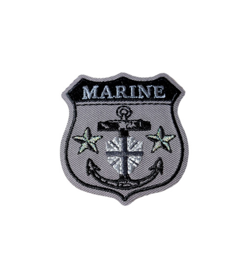 Ecusson thermocollant blason marine gris 0cm x 0cm