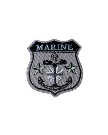 Ecusson thermocollant blason marine gris 0cm x 0cm