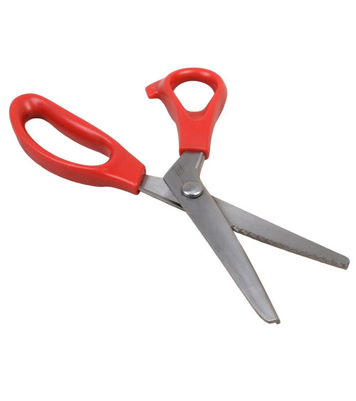 Ciseaux cranteur gaucher rouge 23cm