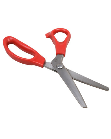 Rote Zackenschere für Linkshänder, 23 cm