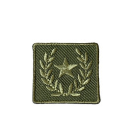 Ecusson thermocollant badge étoile laurier vert 3cm x 3cm
