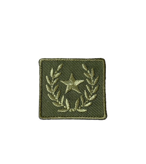 Iron-on badge green laurel star badge 3cm x 3cm