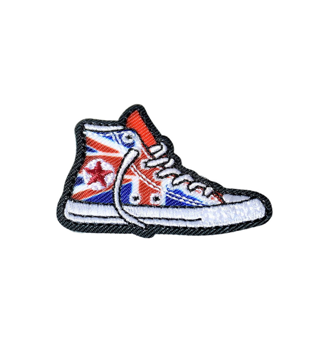 Pack of 3 iron-on UK flag sneaker patches 4.3cm x 3.1cm