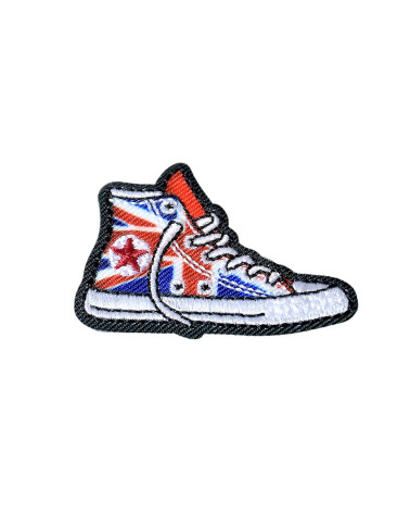 Pack of 3 iron-on UK flag sneaker patches 4.3cm x 3.1cm