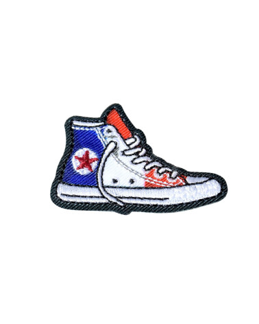 Set of 3 iron-on France flag sneaker badges 4.3cm x 3.1cm