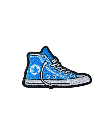 Set of 3 blue iron-on sneaker patches 4.3cm x 3.1cm
