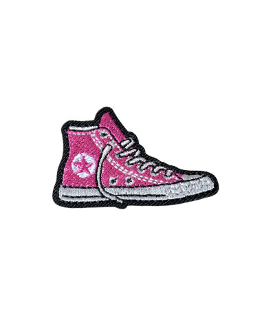 Set of 3 pink sneaker iron-on patches 4.3cm x 3.1cm