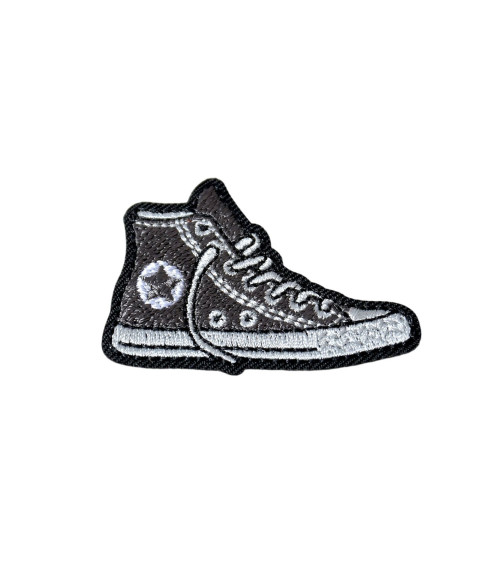 Set of 3 gray iron-on sneaker patches 4.3cm x 3.1cm
