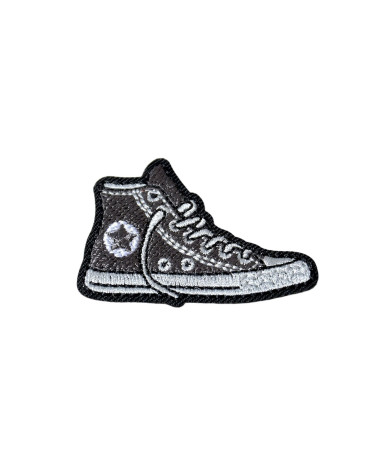 Set of 3 gray iron-on sneaker patches 4.3cm x 3.1cm
