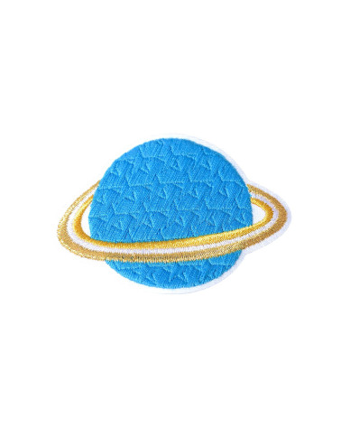 Set of 3 iron-on animal planet lemon planet badges 5.4cm x 4.8cm