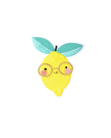 Set of 3 iron-on animal planet lemon patches 5.8cm x 4.5cm