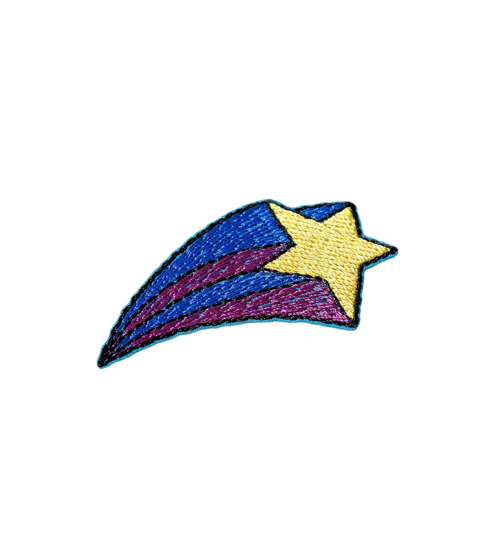 Set of 3 shooting star iron-on patches 4cm x 3.9cm