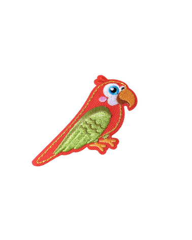 Set di 3 toppe termoadesive uccelli esotici pappagallo 4,5 cm x 5,5 cm