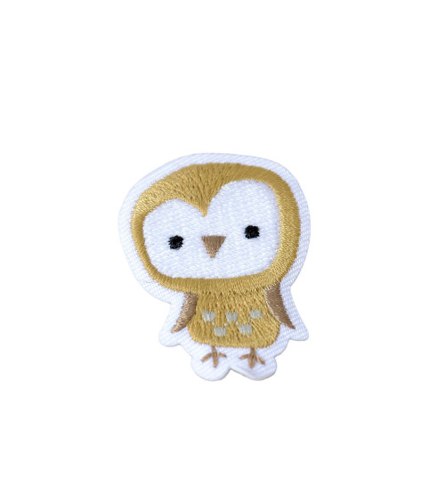 Set of 3 iron-on patches small cute owl animals 3.5cm x 2.5cm