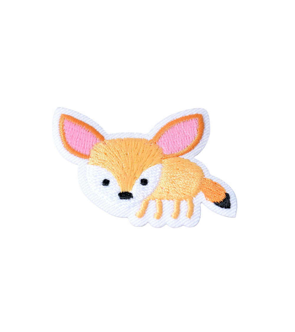 Set of 3 iron-on patches small cute animals fox 3cm x 3cm