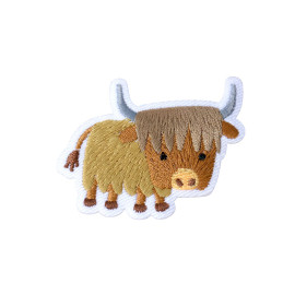 Lot de 3 écussons thermocollants petits animaux mignons bison 3cm x 3,6cm