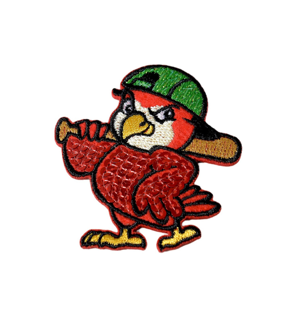 Set of 3 sequin bird iron-on patches 5.9cm x 5cm