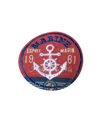 Set of 3 iron-on vintage navy sports patches 5.5cm x 5.5cm