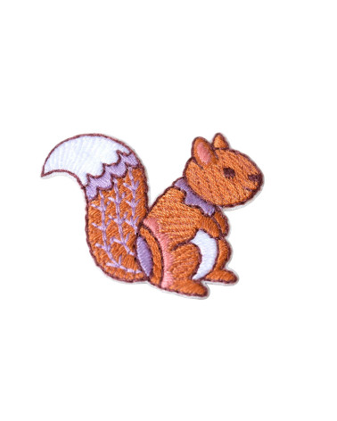Set of 3 iron-on forest squirrel patches 4.1cm x 2cm
