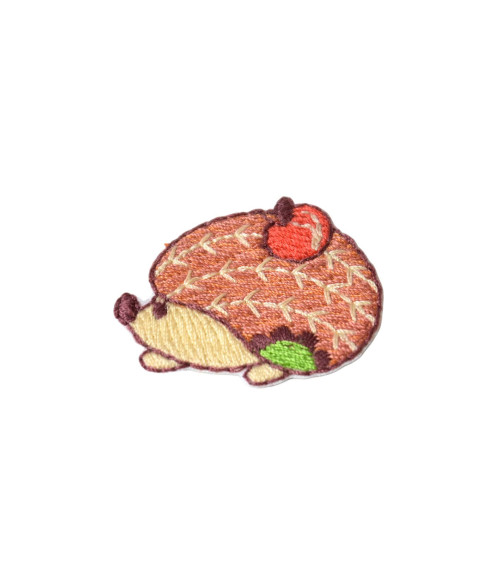 Set of 3 iron-on hedgehog forest patches 2.5cm x 3.5cm