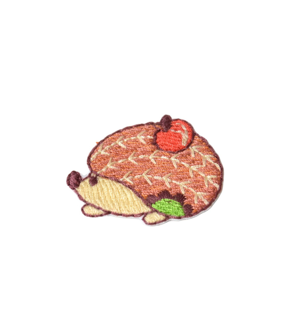 Set of 3 iron-on hedgehog forest patches 2.5cm x 3.5cm