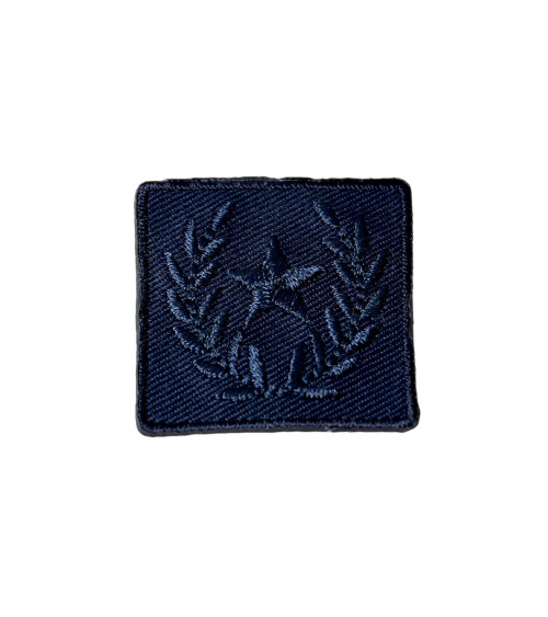 Set of 3 iron-on patches laurel star badge navy blue 3cm x 3cm