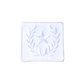 Lot de 3 écussons thermocollants badge étoile laurier blanc 3cm x 3cm