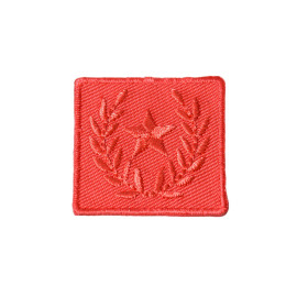 Lot de 3 écussons thermocollants badge étoile laurier rouge 3cm x 3cm