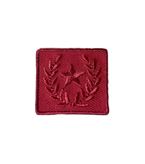 Set of 3 iron-on patches burgundy laurel star badge 3cm x 3cm