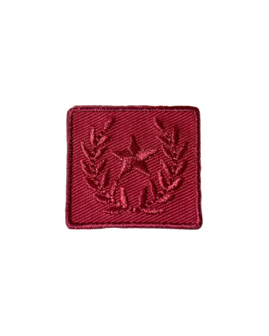 Set of 3 iron-on patches burgundy laurel star badge 3cm x 3cm