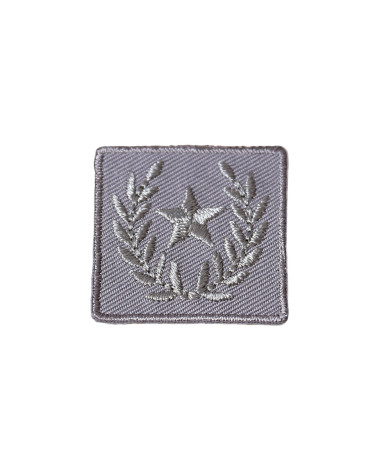 Set di 3 toppe termoadesive stemma stella alloro grigio 3 cm x 3 cm