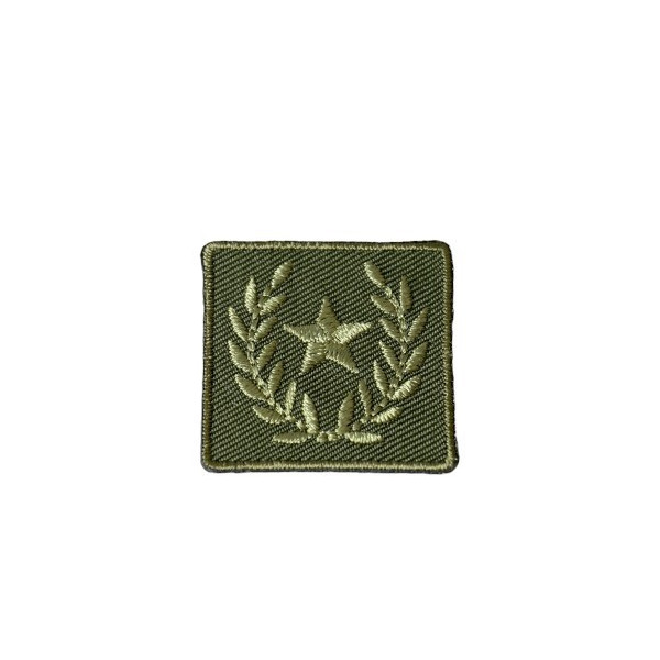 Lot de 3 écussons thermocollants badge étoile laurier vert 3cm x 3cm