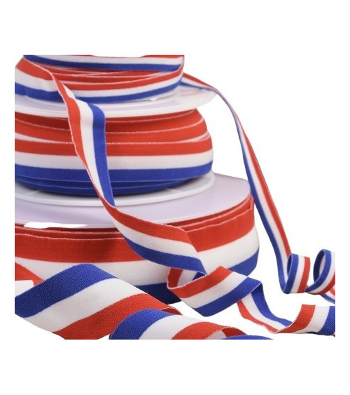 Bobine 25m élastique drapeau francais bleu blanc rouge