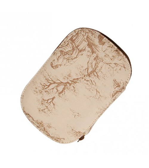 Sewing pouch 16x12cm beige toile de jouy