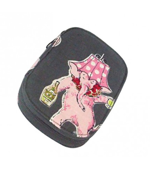 Sewing pouch 16x12cm pink elephant
