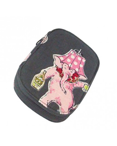 Sewing pouch 16x12cm pink elephant