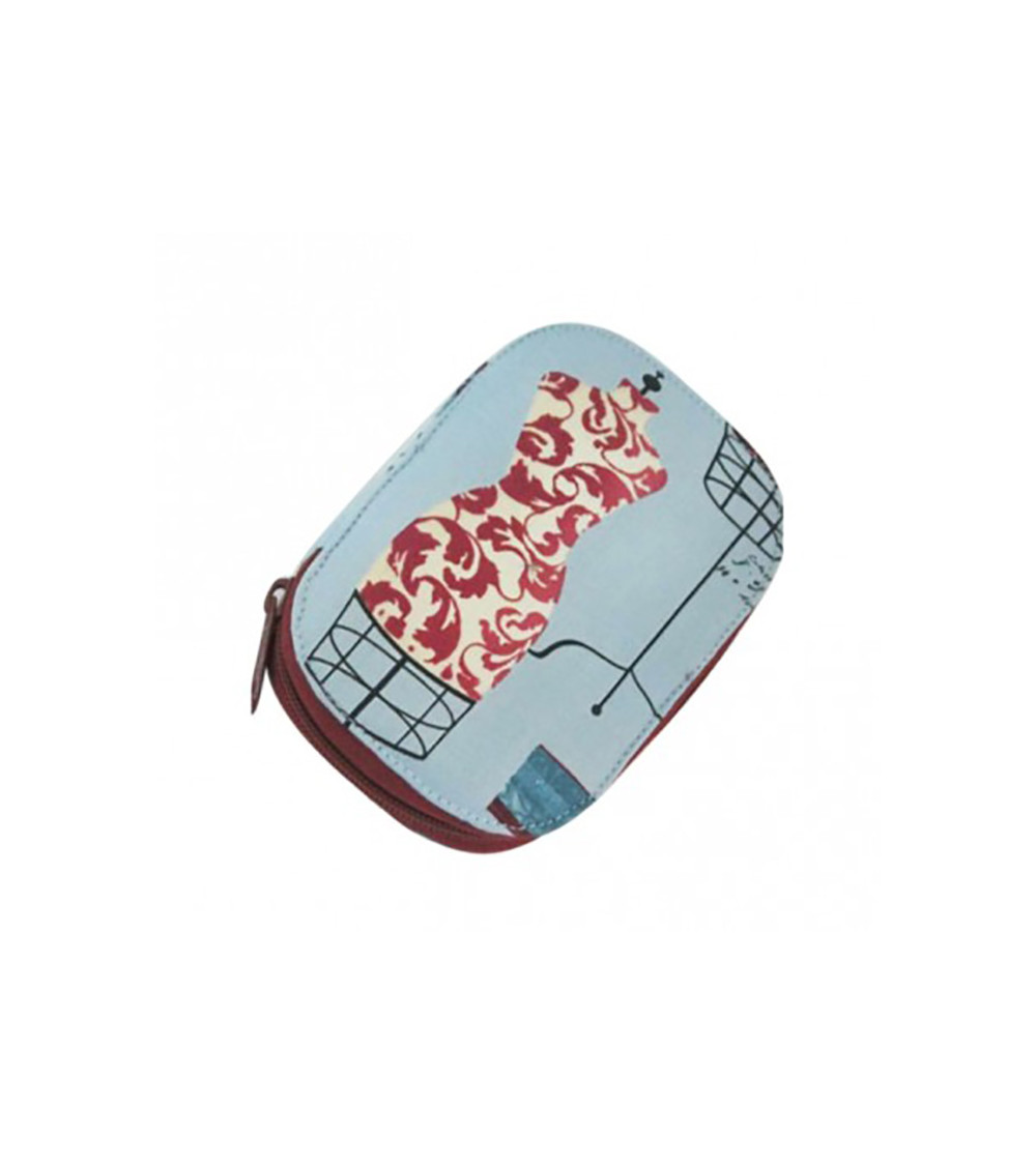 Sewing pouch 16x12cm blue mannequin