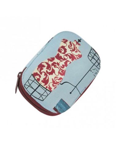 Nähbeutel 16x12cm blaue Schaufensterpuppe