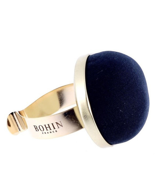 Bohin navy blue velvet metallic ball bracelet