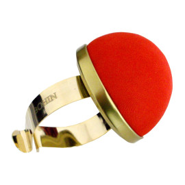 Bracelet pelote métallique velours rouge Bohin