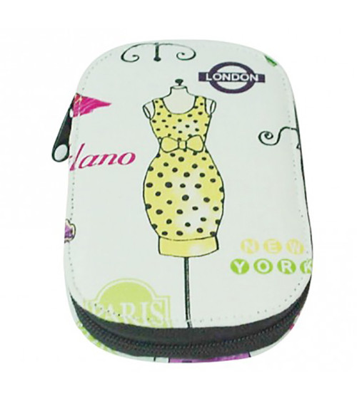 Sewing pouch 16x12cm yellow mannequin