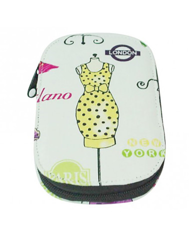Custodia da cucito manichino giallo 16x12 cm