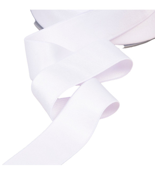 Ultra soft white microfiber elastic per meter