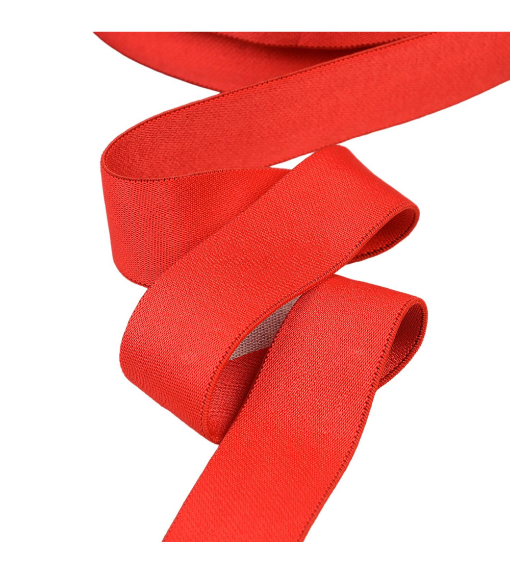 Ultra soft red microfiber elastic per meter