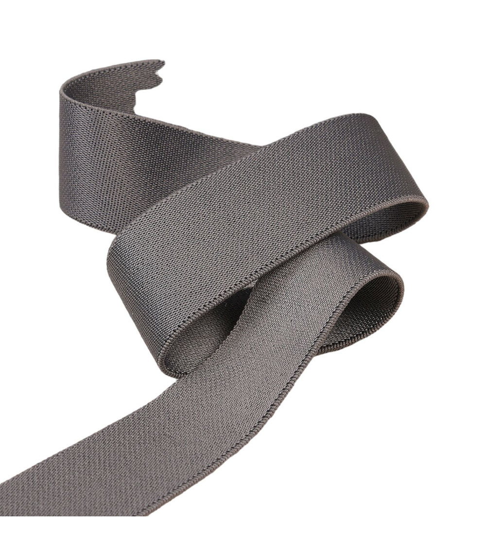 Elastique microfibre ultra doux gris noir au mètre