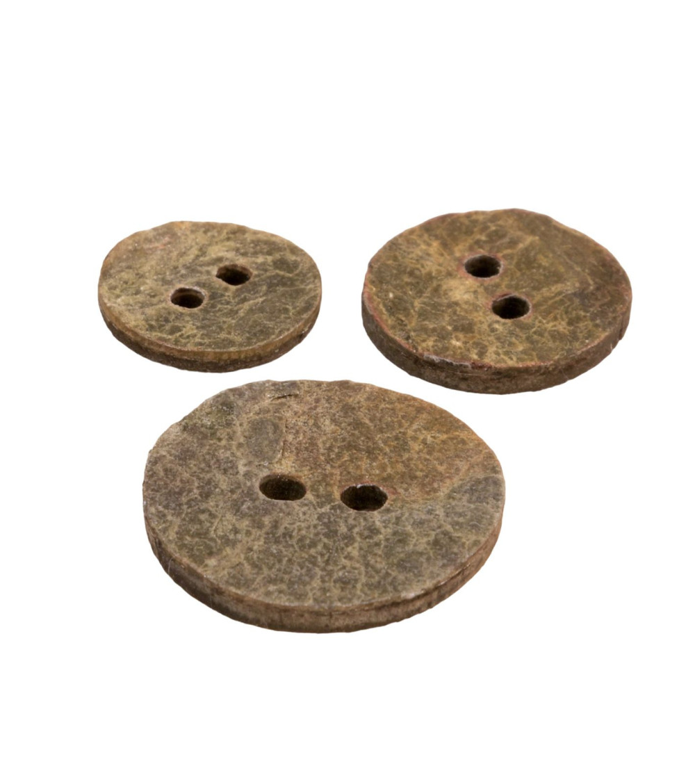 Brown gray round stone button