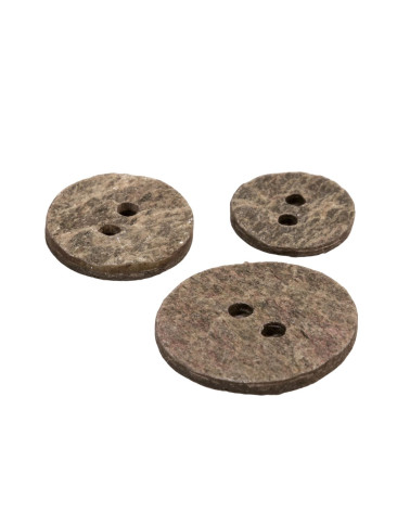 Silver grey round stone button