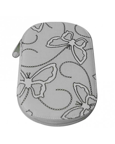 Sewing pouch 16x12cm gray butterflies