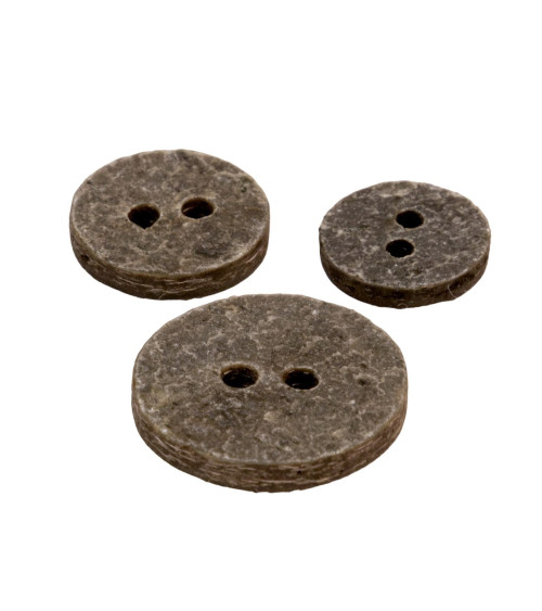 Set of 6 round stone buttons anthracite gray black